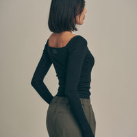 Dreamy×WABISABI long sleeve top / 墨(black)