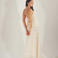 Ocean Breeze Elegant Chiffon Top / 胡粉(off white)