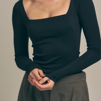 Dreamy×WABISABI long sleeve top / 墨(black)