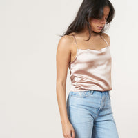 cowl neck satin camisole