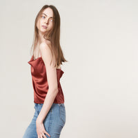 cowl neck satin camisole