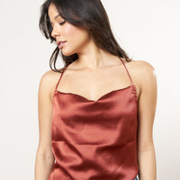 cowl neck satin camisole