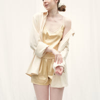mix and match smooth satin pants / 枯茶(dark brown)