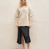 Basic 和柄 T-shirt / 亜麻(beige)