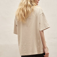 Basic 和柄 T-shirt / 亜麻(beige)