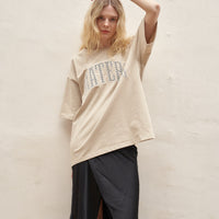Basic 和柄 T-shirt / 亜麻(beige)