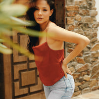 cowl neck satin camisole
