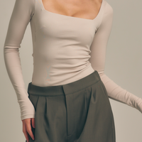 【1月上旬発送】Dreamy×WABISABI long sleeve top / 枯野(ivory beige)