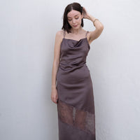 cocktail see through dress / 枯茶(dark brown)