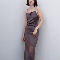 cocktail see through dress / 枯茶(dark brown)