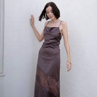 cocktail see through dress / 枯茶(dark brown)