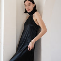 choker rich satin dress