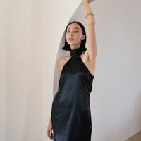 choker rich satin dress