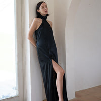 choker rich satin dress