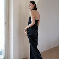 choker rich satin dress