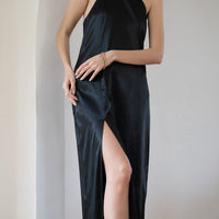 choker rich satin dress