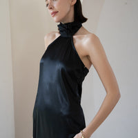 choker rich satin dress