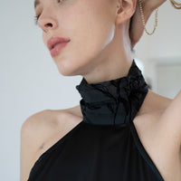 choker rich satin dress