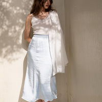 camellia airy satin skirt