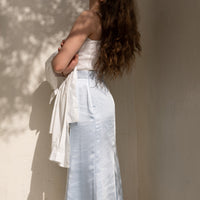camellia airy satin skirt