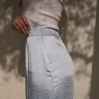 camellia airy satin skirt