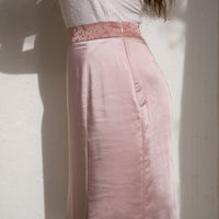 camellia airy satin skirt
