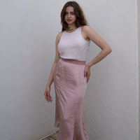 camellia airy satin skirt