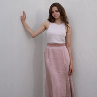 camellia airy satin skirt