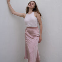 camellia airy satin skirt