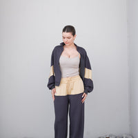 dolman full zip jacket / navy