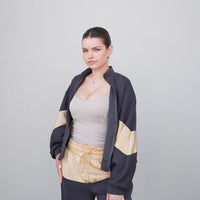 dolman full zip jacket / navy