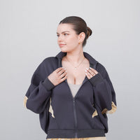 dolman full zip jacket / navy