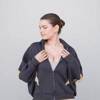 dolman full zip jacket / navy