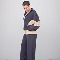 dolman full zip jacket / navy