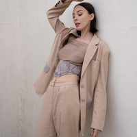 oriental linen straight pants