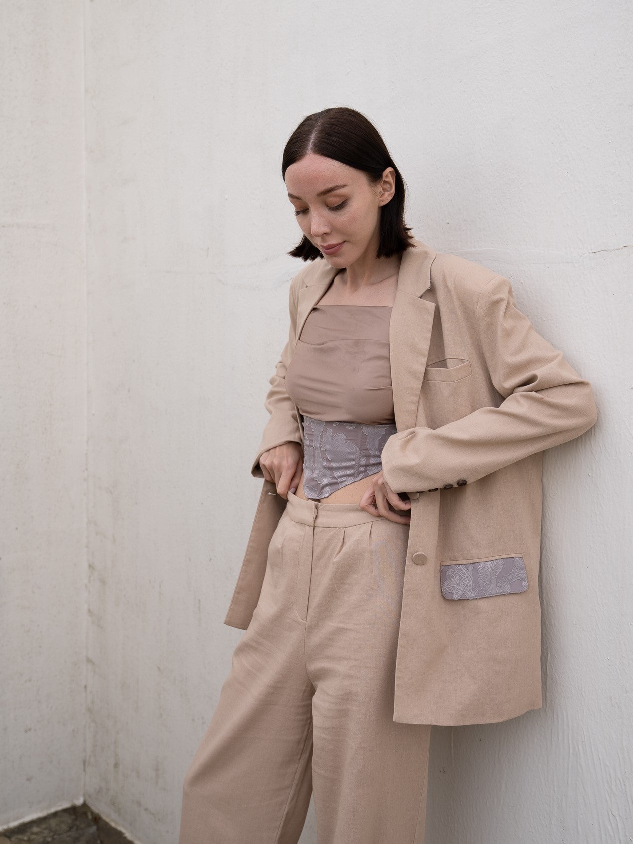 韓国 ファッション通販 oriental linen AMATERASJAPAN – 亜麻(beige) / jacket ジャケット・アウター