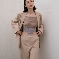 oriental linen straight pants