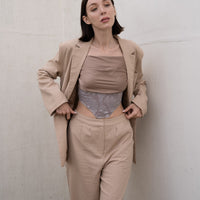 oriental linen straight pants / 亜麻(beige)