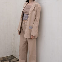 oriental linen straight pants