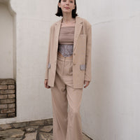 oriental linen straight pants