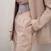 oriental linen straight pants