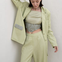 oriental linen straight pants