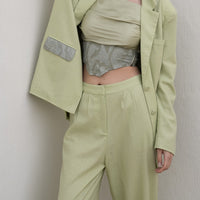 oriental linen straight pants