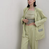 oriental linen straight pants