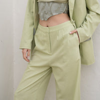 oriental linen straight pants