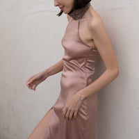 choker rich satin dress