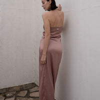 choker rich satin dress