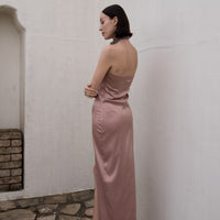 choker rich satin dress