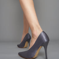 satin wrapped style up heels