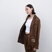 oriental satin jacket / 墨(black)